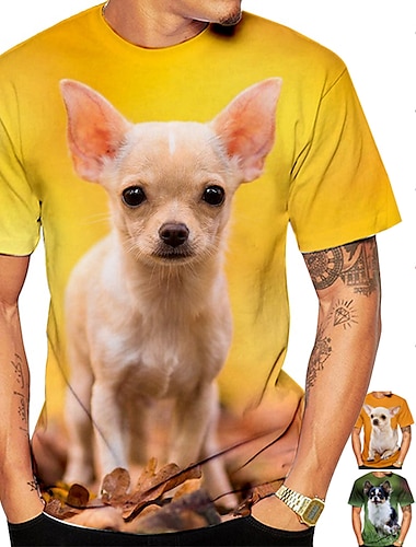  Животный принт Собака Чихуахуа Как у футболки Аниме 3D Графический Назначение Для пары Муж. Жен. Взрослые Маскарад 3D печать На каждый день