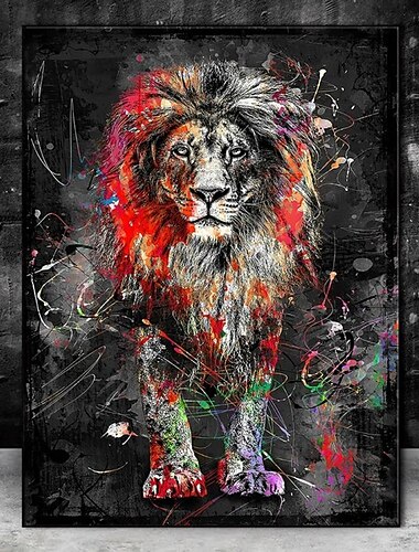  Giraffen-Graffiti-Wandkunst-Leinwandbilder auf der Wandkunstposter und -drucke Tiere moderne Bilder für Kinderzimmerdekoration