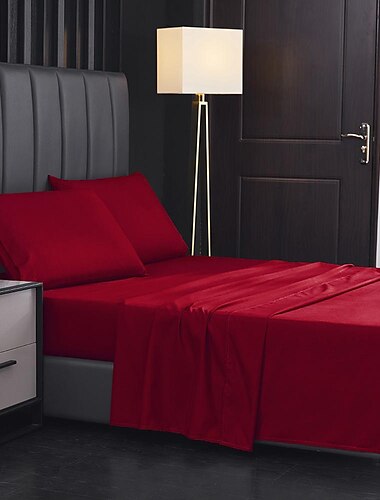  4-teiliges Bettlaken-Set, superweiche Mikrofaser, luxuriöse ägyptische Hotellaken, 14/18 Zoll tief, knitterfrei