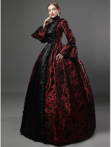  askepott vintage prinsesse kjole fra kolonitiden rokokko viktoriansk vintage cosplay performance party halloween 3/4-ermet maxi halloween
