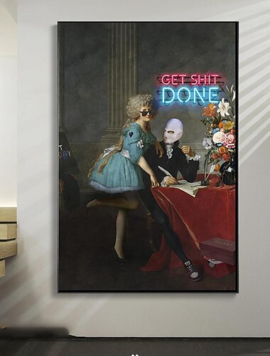 Vintage Leinwand Gemälde Poster maskierter Künstler Criss Bellini Druck Kunstwerke für Zuhause Wand Wohnzimmer Dekoration Bild cuadros