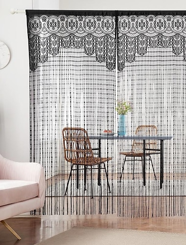  string gordijn deuropening gordijn kralen kwastjes curatin, boho macrame schuifdeur gordijn bruiloft wandtapijt decoratie, scheidingswand voor pergola buitenterras