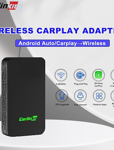  CarlinKit 5.0 CarPlay Android Auto Wireless Adapter Portable Dongle for OEM Car Radio with Wired CarPlay/Android Auto 2023 Newest CPC200-2AIR Available for Android Phones and iPhones