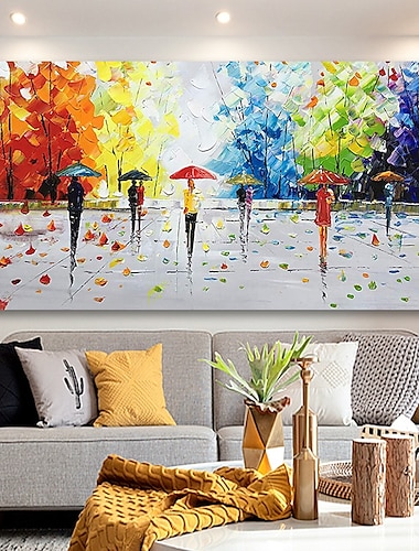  peinture à l'huile peint à la main paysage abstrait toile roulée moderne roulée sans cadre