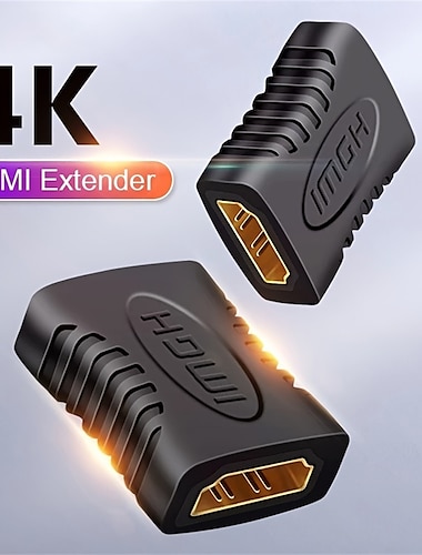  2 uds 4k extensor hdmi hembra a hembra convertidor adaptador de extensión para pantalla de monitor portátil ps4/3 pc tv extensión de cable hdmi