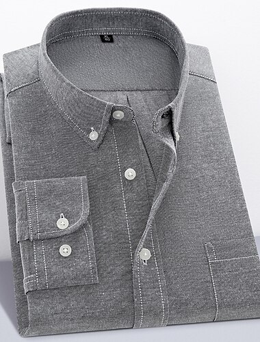  Voor heren Overhemd Overhemdjasje Effen Buiten Alledaagse kleding Licht Blauw Zwart Wit Blozend Roze Lange mouw Revers Herfst winter Kleding Voorvak