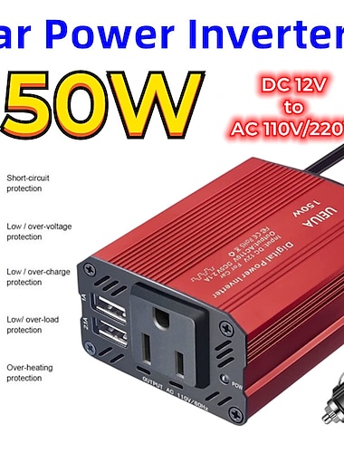  starfire 150w car power inverter 12v dc to 110v ac Converter with 2.1a dual usb car charger