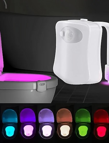  φωτιστικό νυκτός τουαλέτας 2 τεμ. Φωτιστικό λεκάνης τουαλέτας 8 χρωμάτων αλλαγής με αισθητήρα κίνησης αυτόματο φωτιστικό μπάνιου led νύχτας