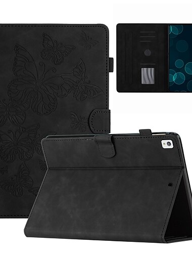  Tablette Hüllenabdeckung Für Apple Mini 11 iPad Air 5 ipad 9th 8th 7th Generation 10.2 inch iPad Air 3 mit Halterung Flipbare Hülle Kreditkartenfächer Schmetterling Einfarbig TPU PU-Leder