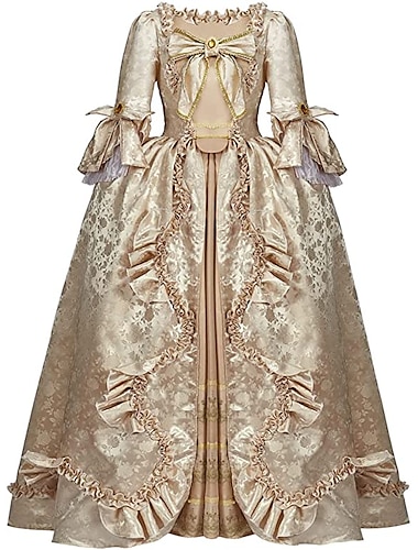 Vintage Rococo Victoriaans Renaissance Prinses Koloniaal Gala jurk Dames Kostuum Wijnoogst Cosplay Prestatie Feest Halloween 3/4-Lengte Mouw Maxi Prinses Grote maten Kleding Halloween