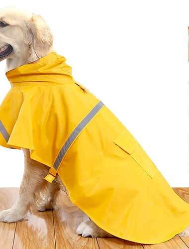  Hunderegenmäntel für große Hunde mit Reflexstreifen Hoodieregenponchojacke für Hunde