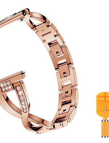  Smartwatch-Band Kompatibel mit Fitbit Versa 4 Sense 2 Versa 3 Sense Versa 2 / Versa Lite / Versa SE / Versa Edelstahl Strass Smartwatch Gurt mit Entfernungswerkzeug Frauen Männer Schmuck Armband