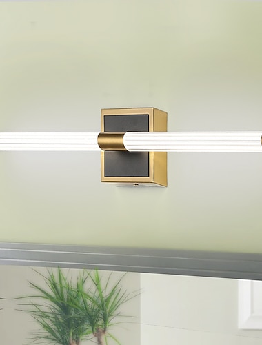  Spiegelfrontlampe LED-Badezimmerleiste Wandlampe Wohnzimmer Treppenganglampe Bronzerohr Schlafzimmer Nachttischlampe