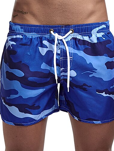  Herren Bademode Badehose Schwimmshorts Shorts Kurze Hosen Bedruckt Tarnfarben Komfort Atmungsaktiv Outdoor Täglich Ausgehen Sport Hawaiianisch Hellgrün Blau