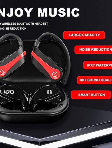  YYK-Q63 TWS True auriculares inalámbricos Auriculares de Gancho Bluetooth 5.3 Control táctil inteligente Pantalla LED de potencia para Apple Samsung Huawei Xiaomi MI De Uso Diario Oficina de negocios