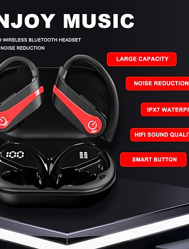  YYK-Q63 TWS True auriculares inalámbricos Auriculares de Gancho Bluetooth 5.3 Control táctil inteligente Pantalla LED de potencia para Apple Samsung Huawei Xiaomi MI De Uso Diario Oficina de negocios