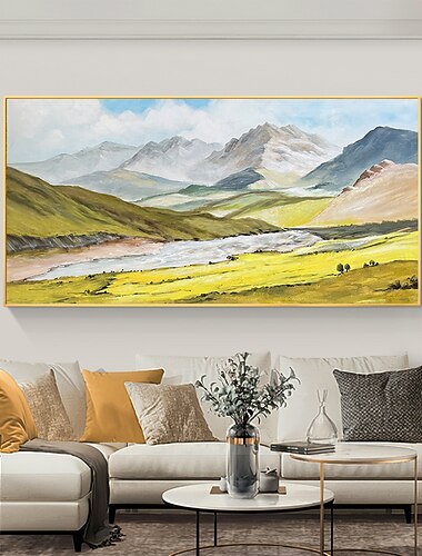  pittura a olio fatta a mano su tela decorazione artistica da parete pittura di montagna originale pittura astratta di paesaggio per la decorazione domestica con cornice allungata/senza cornice interna