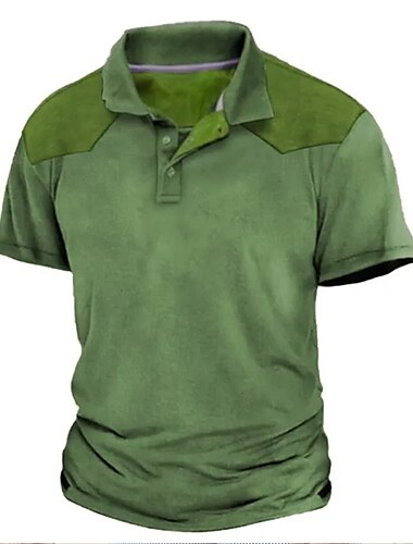  Herren Poloshirt Golfhemd Outdoor Strasse Umlegekragen Kurze Ärmel Sport Modisch Farbblock Grafik-Drucke Bedruckt Sommer Frühling Regular Fit Purpur Grün Khaki Leicht Blau Grau Poloshirt