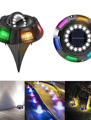  2 uds luz de camino 22 led lámpara solar enterrada bajo tierra luz solar ip65 césped al aire libre patio luces de jardín decoración luz solar