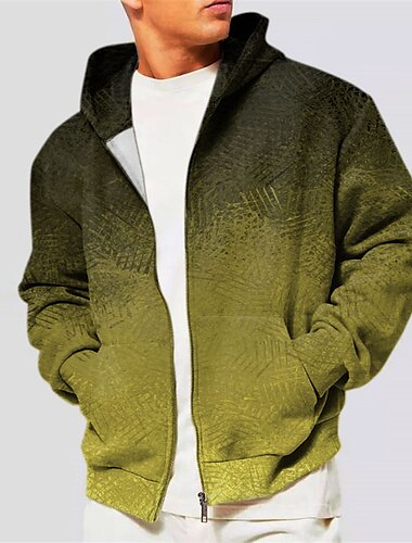  Herren Geometrisch Grafik-Drucke Hoodie Sweatshirt Kapuze Hoodies Pullover Kapuzenshirt mit durchgehendem Reißverschluss Langarm Sweatshirt mit Kapuze Mit Kapuze Strassenmode 3D-Druck Sport & Natur