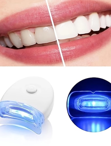  LED Teeth Whitening Instrument, Portable Rechargeable Blue Light Oral Care Light Tool, Electric Teeth Whitening Instrument, Mini LED Light Oral Care Tool, For Covering And Whitening Stains Caused By Coffee, Tea, Wine, And Cigarette Smoking