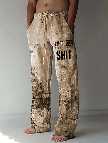  Voor heren Broek Zomerbroek Strandbroeken Trekkoord Elastische taille 3D-afdrukken Brief Grafische prints Comfort Casual Dagelijks Feestdagen Streetwear Hawaii blauw Paars