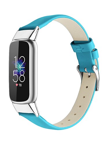  Smartwatch-Band Kompatibel mit Fitbit Luxe Echtes Leder Smartwatch Gurt Verstellbar Frauen Männer Sportarmband Ersatz Armband