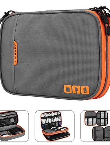  estojo de viagem para acessórios eletrônicos portáteis, bolsa organizadora de cabos para gadgets, bolsa para ipad, cabos, alimentação, unidade flash USB, carregador