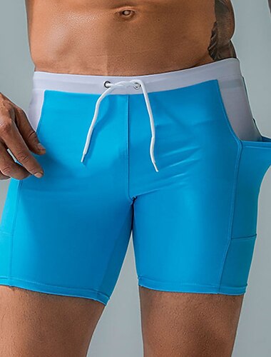  Voor heren Zwemkleding Zwemshorts Lange zwembroeken Boxer Zwemshorts Korte broek Effen Comfort Ademend Buiten Dagelijks Uitgaan Sport Hawaii Zwart blauw