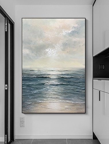  Peinture à l'huile Hang-peint Peint à la main Verticale Paysage Moderne Toile roulée (sans cadre)