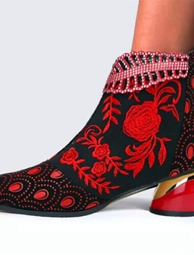  Mit Strasssteinen verzierte Jacquard-Stiefeletten für Damen – elegante blaue Samt-Absätze für Abendveranstaltungen