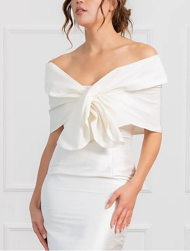  Chales Estolas de Señora Un Color Elegante Sin Mangas Seda de Imitación Velos de Boda Con Color Puro Para Fiesta Primavera verano