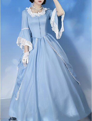  cinderella vintage prinzessin kolonialzeit kleid rokoko viktorianischen vintage cosplay performance party halloween 3/4-ärmel maxi halloween