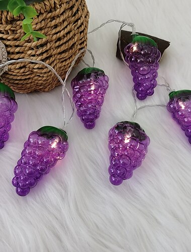  Frucht-Lichterketten 1,5 m, 10 LEDs/3 m, 20 LEDs, Erdbeer-Bananen-Kiwi-Ananas-Form, Lichterkette für Partydekoration zu Hause