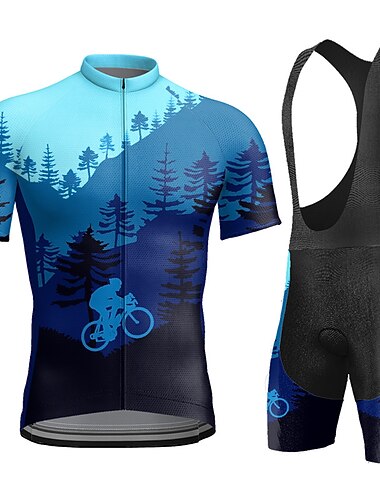  בגדי ריקוד גברים חולצת ג'רסי ומכנס קצר ביב לרכיבה שרוולים קצרים רכיבת הרים רכיבת כביש קיץ פול צהוב אודם גראפי מצחיק אופניים 3D לוח ייבוש מהיר כיס אחורי פתילת לחות נושם ספנדקס ספורט ביגוד