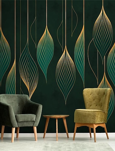  cool wallpapers groen behang muurschildering elegante lijnen bekleding sticker peel stick verwijderbaar pvc/vinyl materiaal zelfklevend/kleefstof vereist muurdecor voor woonkamer keuken badkamer