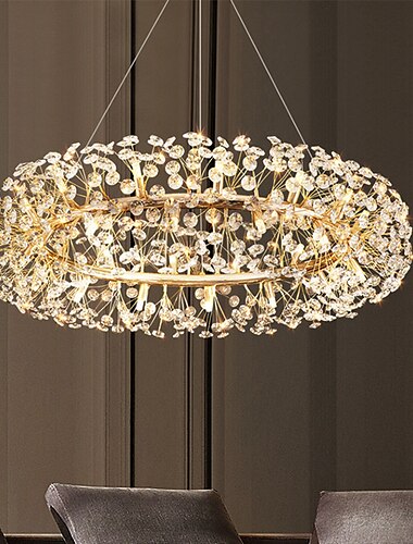  kristallen kroonluchter moderne luxe kristallen kroonluchter ring bloem kristallen hangende kroonluchter ring geschikt voor woonkamer eetkamer slaapkamer decoratie plafondlamp