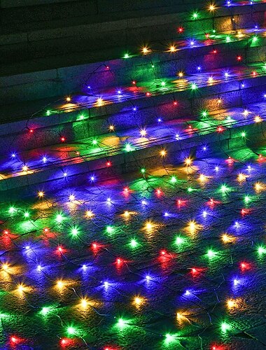  led led string string ip65 6mx4m 3mx2m led flex net net fairy string light 880led 200led mesh string string for yard yard garden πολύχρωμη διακόσμηση eu us uk uk plug AC110v 220v 230v