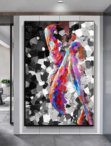  Handgefertigtes handgemaltes Ölgemälde Wand moderne abstrakte Malerei Leinwand nackte Dame Malerei Heimdekoration Dekor gerollte Leinwand kein Rahmen ungedehnt
