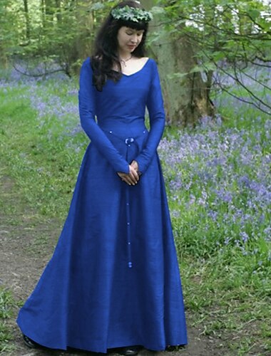 Retro Vintage Mittelalterlich Renaissance Kleid Tunikakleid Ren Faire Dame Wikinger Ranger Damen Keltisch Vikinger Halloween Maskerade Alltagstauglich LARP Renaissance-Messe Erwachsene Kleid