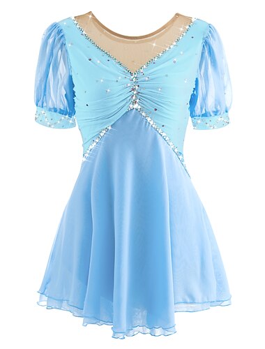  Taitoluistelupuku Naisten Luistimet Hameet Yan pink Violetti Valkoinen / valkoinen Silmukka Spandex Vapaa-ajan urheilu Harjoittelu Kilpailu Luisteluasu Käsintehty Lyhythihainen Luistelu