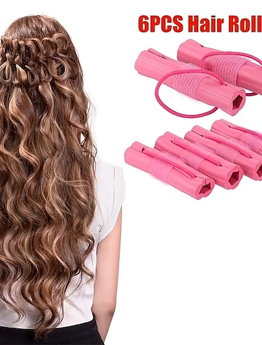  6 pièces/ensemble magique mousse éponge bigoudis femmes bricolage conception ondulé bouclés rouleaux salon coiffure outils