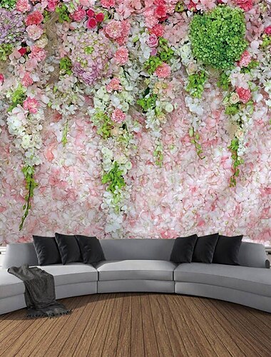  Blumenwandteppich Kunstdekor Wandbehang Hochzeit Hintergrund Vorhang Zuhause Schlafzimmer Wohnzimmer Dekoration