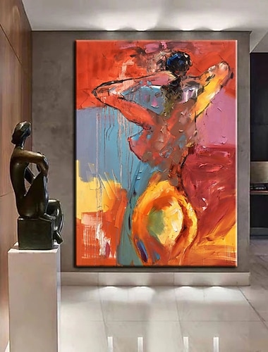  fait à la main peint à la main peinture à l'huile mur moderne peinture abstraite toile femme nue peinture décoration de la maison décor toile roulée pas de cadre non étiré