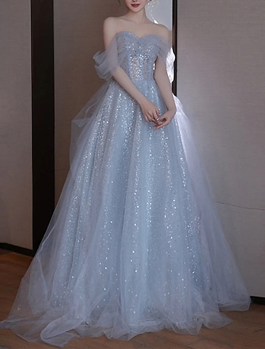  Vestidos de fiesta de corte A, elegantes vestidos de boda para invitados de graduación, largos hasta el suelo, sin mangas, hombros descubiertos, con lentejuelas, vestido de lentejuelas para