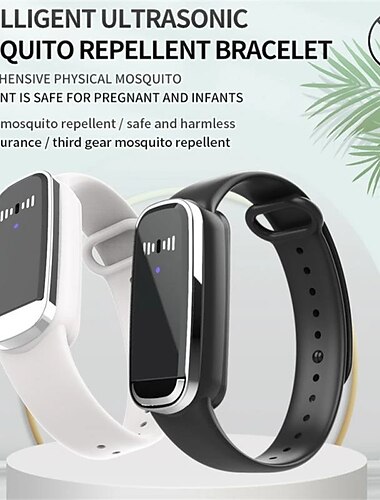  Pulsera inteligente repelente ultrasónico de mosquitos – pulsera anti-mordedura con display de reloj para niños regalos y uso al aire libre