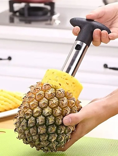  Edelstahl-Ananas-Entkerner-Schäler-Schneider einfaches Obst-Schneidewerkzeug Heimküche westliches Restaurantzubehör
