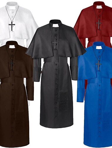  Rétro Vintage Médiéval Renaissance Costume de cosplay Ren Faire Grande Taille Prêtres Couleur Unie Homme Fantaisie Steampunk Performance Soirée Mascarade Adulte Justaucorps / combinaison Ceinture