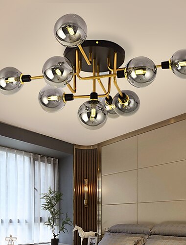  LED Deckenleuchten Globus Design 9-Licht 33" Kronleuchter Pendelleuchte Metall Glas Moderner Stil Wohnzimmer Schlafzimmer Esszimmer 85-265V Glühbirne nicht enthalten