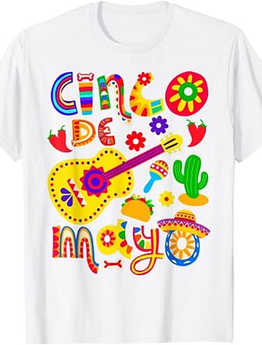  mexican tee cinco de mayo fiesta t-shirt print street style t-shirt für männer frauen unisex erwachsene heißprägung 100 % baumwolle lässig täglich